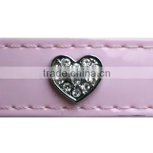 White Rhinestone Heart Rivet Metal Accessories for Dog Collars thumbnail-1
