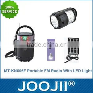 Newest Portable FM Radio With LED Light / Solar Panel , Support USB / SD/ TF / Torch Light Player FM Radio thumbnail-2