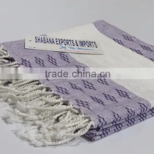 Cotton Woven Soft Fouta Hammam Towel With Fringes thumbnail-2