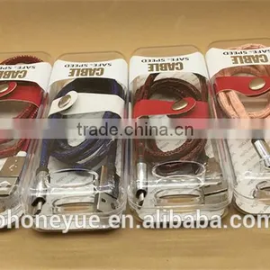 High Quality Colorful Metal Leather Usb Cable With Retail Package thumbnail-2