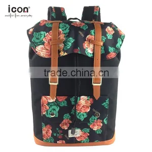 Large Capacity 600D Flower Pattern Backpack thumbnail-1