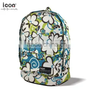 Colorful Flower Pattern 600d Polyester Backpack thumbnail-2