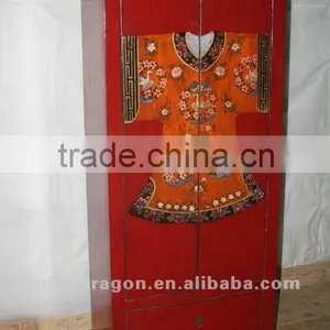 Chinese Antique Furniture Red Shanxi Pine Wood One Drawer Two Door Cabinet thumbnail-1