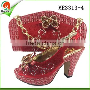 Fashion Ladies Italian Shoes and Bag to Match Women Wedge Shoes and Clutch Bag Purses Bag thumbnail-5
