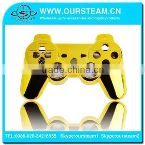 High Quality Golden Chrome Housing Cover Shell For PS3 Controller Games thumbnail-1
