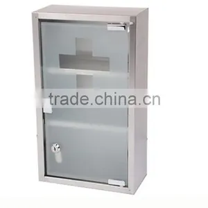 Polished 3 Shelf Metal Medicine Box Triangle Metal Medicine Chest First Aid Kit Steel Medical Box thumbnail-2
