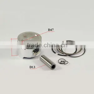 Piston/pin D13mm/clips Set for Scooter 50cc GY6 D47mm thumbnail-1