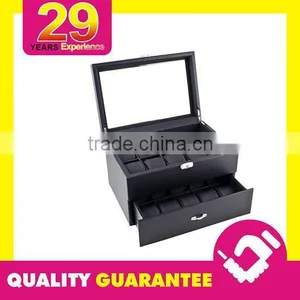 Black Carbon Steel Watch Box Display Storage Case - Display Box thumbnail-1