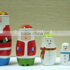 Wooden Santa Claus Russion Nesting Dolls thumbnail-1