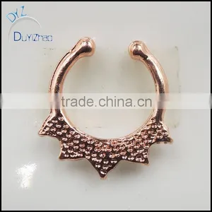 Fashion Fake Septum Rhinestone Hoop Nose Rings thumbnail-3