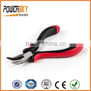 4.5" Mini Bent Nose Pliers With Rubber Handles thumbnail-1