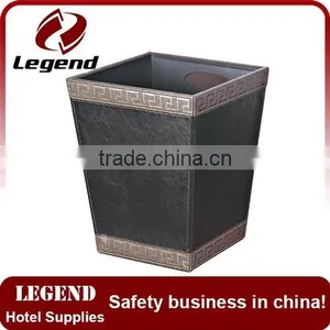 Hotel Amenity Leatherette Wooden Rubbish Bin,garbage Can thumbnail-2