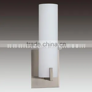 UL CUL Brushed Nickel Hotel Bathroom Wall Lamp With White Frosted Glass Shade W20091 thumbnail-1