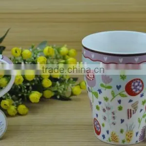 11OZ Flowers Decal Printed Coffee Cups, Shiny Surface New Bone China Mug, KL5004-348 thumbnail-6