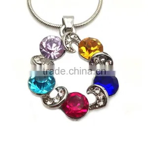 Rainbow Design Flower Necklace and Earring Fashion Jewelry Sets thumbnail-3