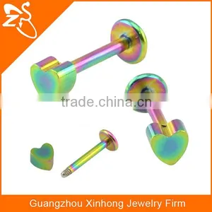 Rainbow Anodized Flower Labret Studs Internally Threaded Labret Piercing Jewelry thumbnail-2