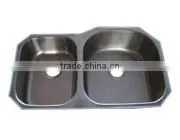 Double Bowl Brushed Satin Finish Universal Stainless Steel Sinks thumbnail-1
