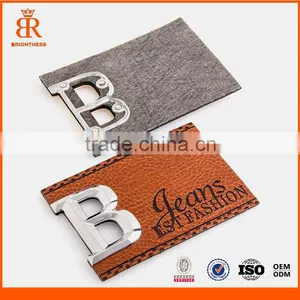 Personalized Metal Logo Fashion Style Embroidery Patch for Hats Embossed Fake Leather Patch thumbnail-1