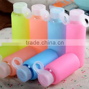 Factory Low Price of Unbreakable Silicate Glass Water Bottle,anti Heating Slicone Sleeve Glass Water Bottle thumbnail-2