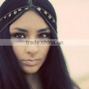 Women Fashion Metal Coins Tassels Head Chain Jewelry Headband Head Piece Hair Band thumbnail-3