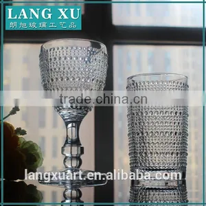 LX-B047 Bead Design Thick Stem Crystal Red Wine Glass thumbnail-1