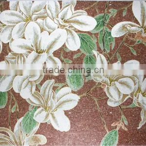 Decorative Lily Flower Glass Tile Mosaic Mural Patterns thumbnail-3