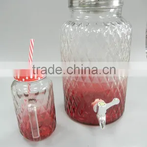 Glass Drink Dispenser With Tap and Metal Lid thumbnail-1