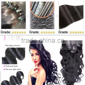 Wholesale Brazilian Hair Clip in Hair Extension Natural Hair Extensions thumbnail-1