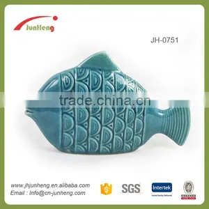 Ocean Fish Blue Ceramic Clay Garden Ornaments, Funny Garden Ornament thumbnail-1
