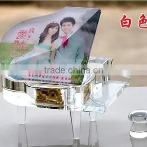 Clear Crystal Piano Music Box With Customized Logo For Gifts thumbnail-1