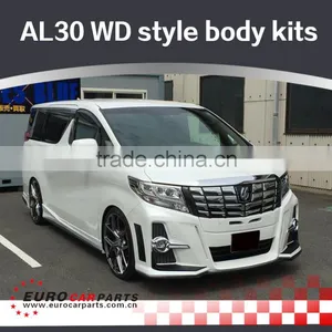 AL30 W-style Body Kits Fit for TY MPV for Alphard30 to W-style FRP Material Full Set thumbnail-1