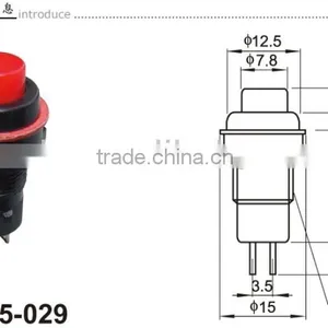 Waterproof Push Button Switch 0.3A 50V Switch,Red Button Push Switch N/O 3V 6V 9V 12V 24V Momentary Type 4 Car Boat thumbnail-3