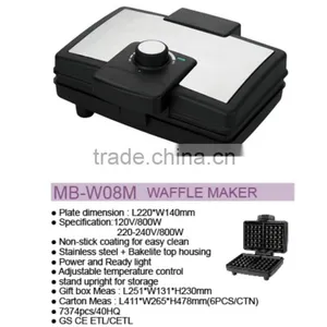 Selling on TV 2 Slice SS Cover Electric Non-stick Coating Bread Waffle Maker thumbnail-4
