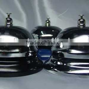 3.4''hotel Reception Bell,table Call Bell A12-D02 in Silver or Gold Cover and Colorful Painted Base(E566) thumbnail-2