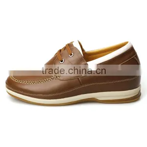 Mens Patent Leather Brown Safety Shoes Men Elevating Shoes thumbnail-4