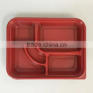 SM3-1102 Black and Red Wholesale Disposable Plastic Take Away Bento Boxes thumbnail-2