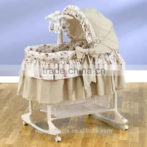 Rockable Electric Baby Bassinet, Baby Daycare Bassinet Cradle Crib Bed thumbnail-1