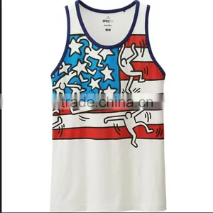 Men's Printed Tank Top. Men Printed Singlet, thumbnail-1