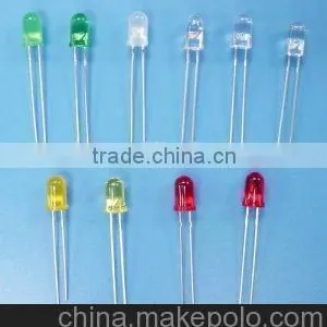 3mm Round Amber Diffused Dip LED thumbnail-1