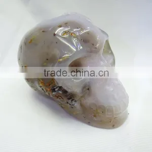 Excellent Handcraft Wholesale Natural Amethyst Crystal Skull With Geode All by Hand Carve Best Gift to Friends thumbnail-3