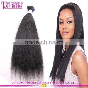 Cheap Price Yaki Human Hair Weave No Shedding No Tangle Peruvian Light Yaki Hair thumbnail-1