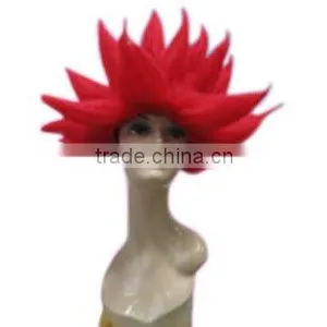 Hallowmas Festival Wig, Party Wigs,red Cosplay Wig, Crown Troll Wig thumbnail-1