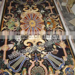 Rectangle Pietra Dura Tables, Italian Dining Table Tops Multi Colors Stone Inaly thumbnail-2