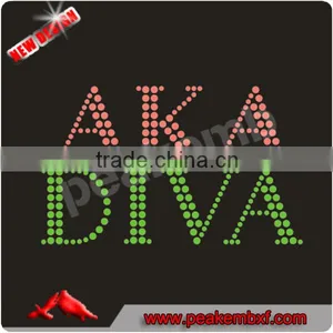 Hot Sale Rhinestone AKA DIVA Applique Transfer 2014 New Design thumbnail-1