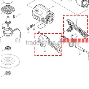 Power Tool Parts 180mm Angle Grinder GA7020 Spare Parts Handle Set Left Right Handle thumbnail-2