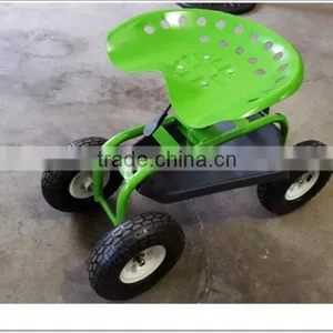 New Design Green Garden Cart With Wheels thumbnail-3