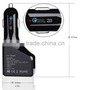 NEW 4 USB Quick Charge 2.0 Car Charger Travel Charger, Intelligent Car Charging, BLACK thumbnail-3