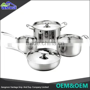 Mirror Polishing Popular Designed Stainless Steel Mini Cooking Pot With Cast Steel Handle and Lid thumbnail-1