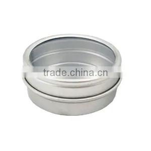 Small Metal Tin With 2 Pcs Sructure and PVC Clear id thumbnail-1