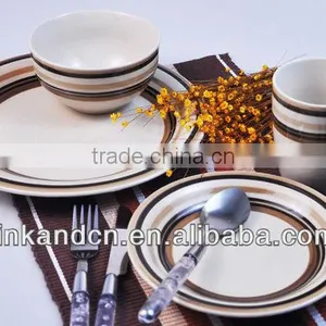 KC-00176/ceramic Round Dinner Set/chocolat Lace Design thumbnail-1